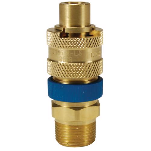 N4M6-B-LS Brass Dix-Lock™ N-Series Bowes Interchange Male Thread Safety-Lock Plug